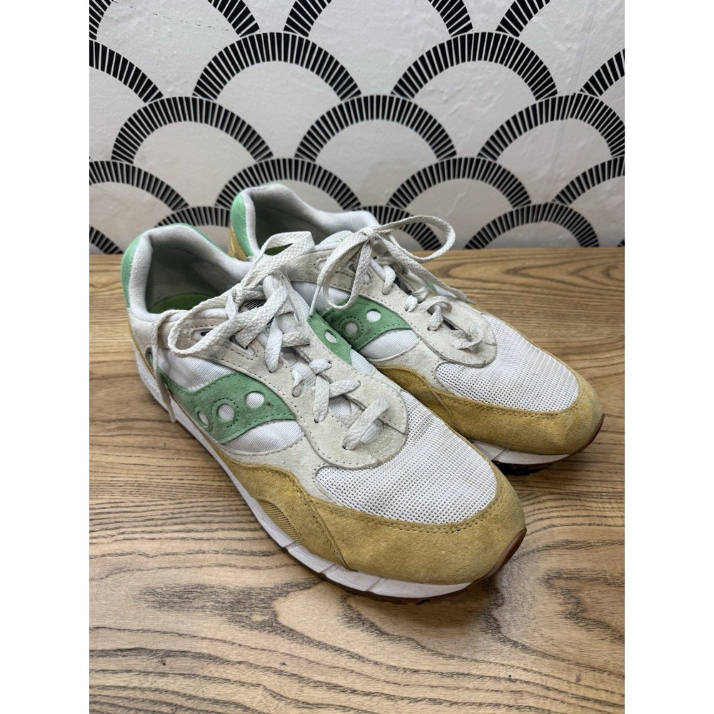 Saucony Shadow 6000 White/Green/Yellow‎ Suede Size 13 S70441-42